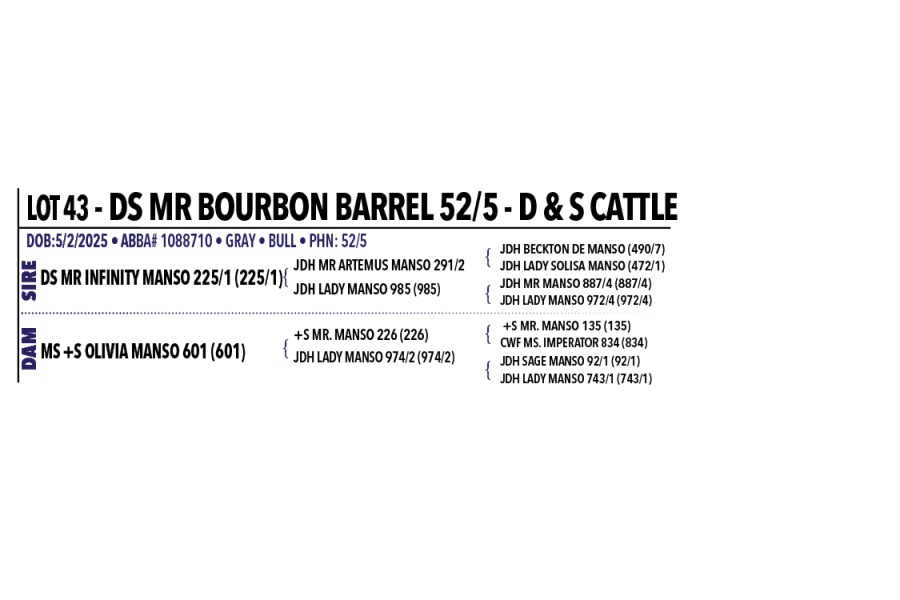 LOT 043 - DS MR BOURBON BARREL 52/5, LOT 042 PICK OR X THE MONEY OF LOTS CHOSEN