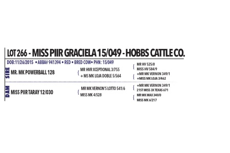 LOT 266 - MISS PIIR GRACIELA 15/049