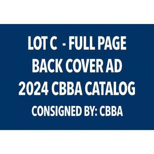 LOT C - FULL PAGE BACK COVER AD 2024 CBBA CATALOG