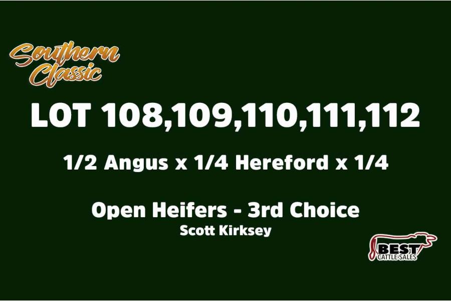 LOT 114 to 118 - THIRD CHOICE OR X THE MONEY OF LOTS CHOSEN